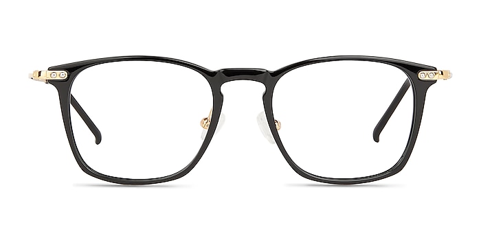 Usman Black Gold Acetate Eyeglass Frames from EyeBuyDirect
