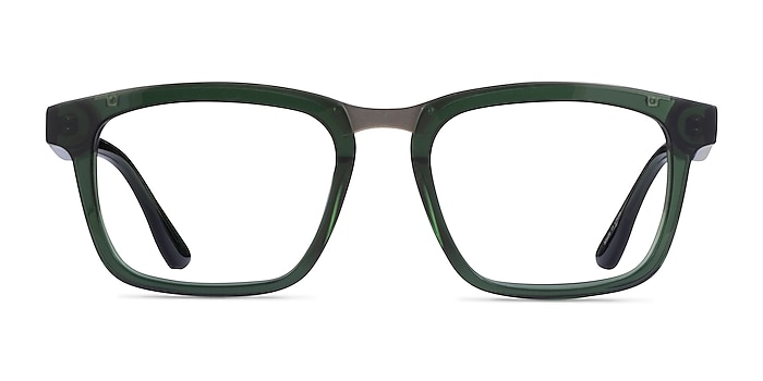 Fraser Clear Green Silver Acetate Eyeglass Frames from EyeBuyDirect