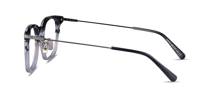 Hayes Gray Striped Gunmetal Acetate Eyeglass Frames from EyeBuyDirect