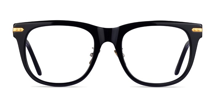 Jefferson Black Gold Acétate Montures de lunettes de vue d'EyeBuyDirect