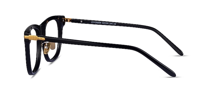 Jefferson Black Gold Acetate Eyeglass Frames from EyeBuyDirect