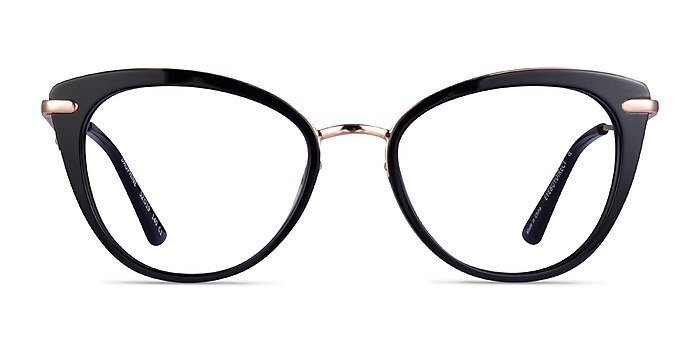 Dauphine Black Rose Gold Acetate Eyeglass Frames from EyeBuyDirect