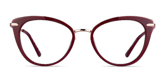 Dauphine Burgundy Rose Gold Acetate Eyeglass Frames from EyeBuyDirect