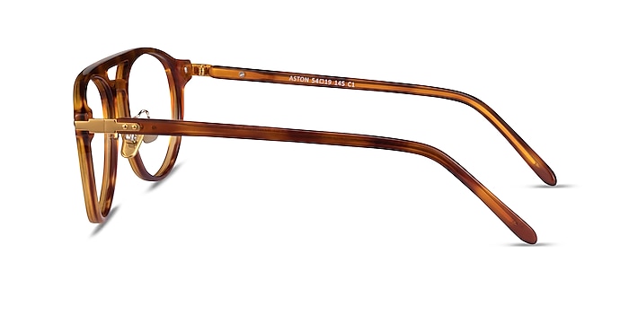 Aston Brown Tortoise Gold Acetate Eyeglass Frames from EyeBuyDirect