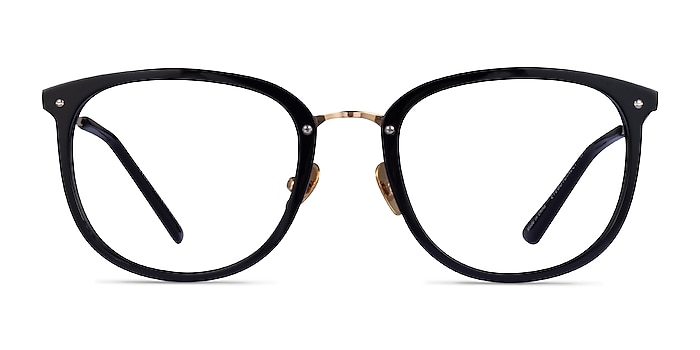 Yves Black Gold Acetate Eyeglass Frames from EyeBuyDirect