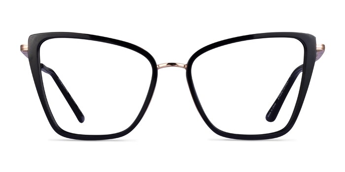Jacqueline Black Gold Acétate Montures de lunettes de vue d'EyeBuyDirect