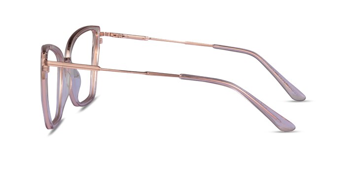 Jacqueline Clear Champagne Rose Gold Acétate Montures de lunettes de vue d'EyeBuyDirect