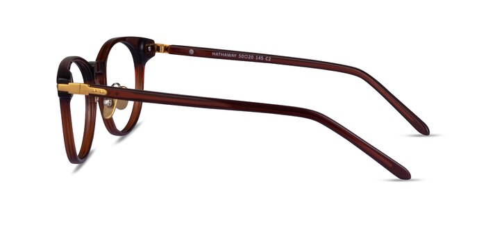 Hathaway Clear Brown Gold Acetate Eyeglass Frames from EyeBuyDirect