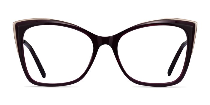 Dorothy Clear Purple Gold Acétate Montures de lunettes de vue d'EyeBuyDirect