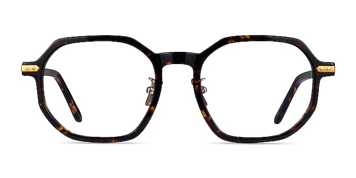 Quentin Tortoise Gold Acetate Eyeglass Frames from EyeBuyDirect