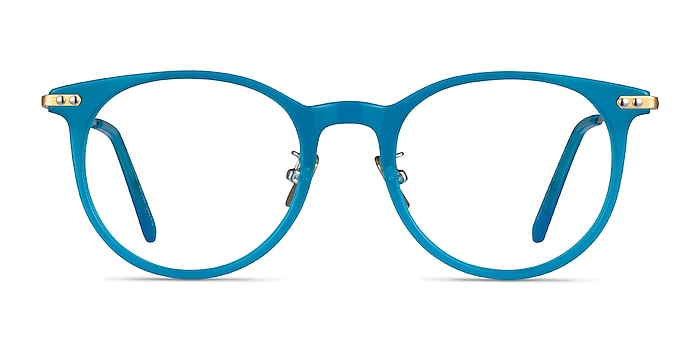 Francene Aqua Gold Acetate Eyeglass Frames from EyeBuyDirect