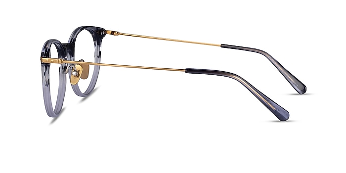 Francene Gray Striped Gold Acetate Eyeglass Frames from EyeBuyDirect