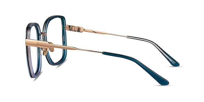 Margot Teal Gold Acetate Eyeglass Frames from EyeBuyDirect