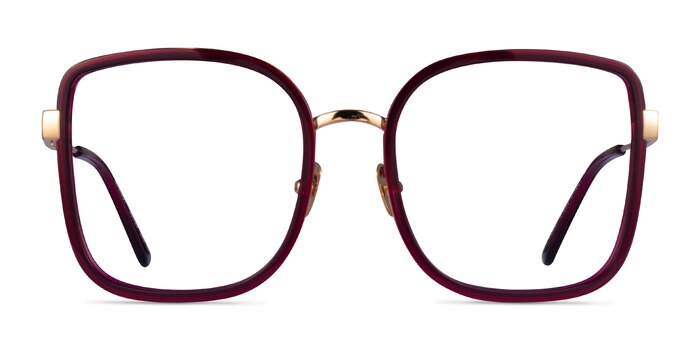 Margot Red Gold Acétate Montures de lunettes de vue d'EyeBuyDirect