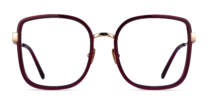 Margot Red Gold Acétate Montures de lunettes de vue d'EyeBuyDirect