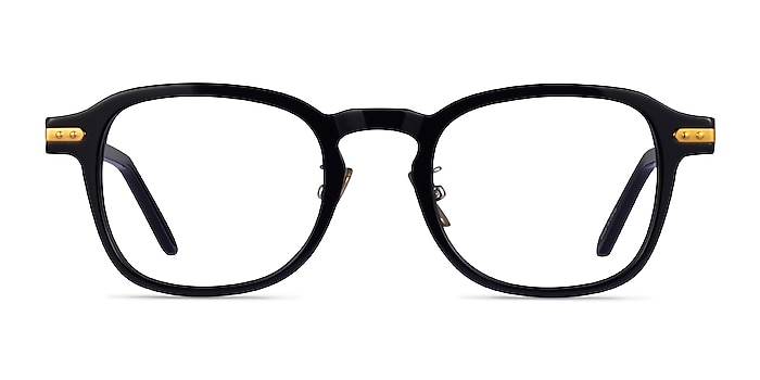 Lark Black Gold Acetate Eyeglass Frames from EyeBuyDirect