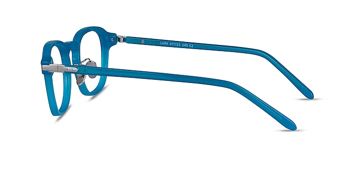 Lark Aqua Silver Acétate Montures de lunettes de vue d'EyeBuyDirect