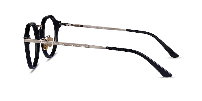 Yates Black Silver Acetate Eyeglass Frames from EyeBuyDirect