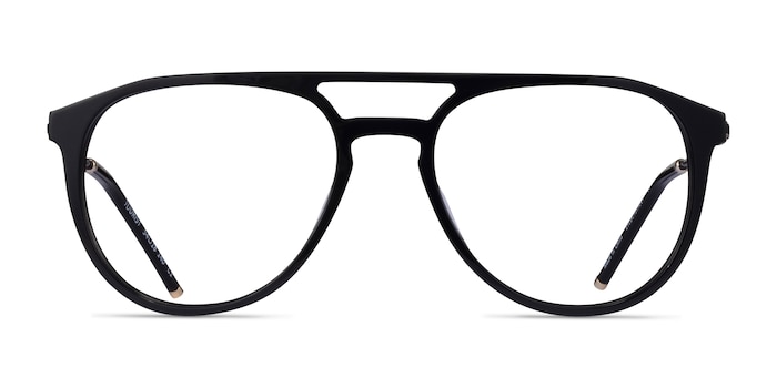 Tourist Black Gold Acetate Eyeglass Frames from EyeBuyDirect