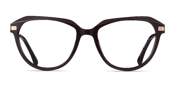 Exec Brown Gold Acetate Eyeglass Frames from EyeBuyDirect
