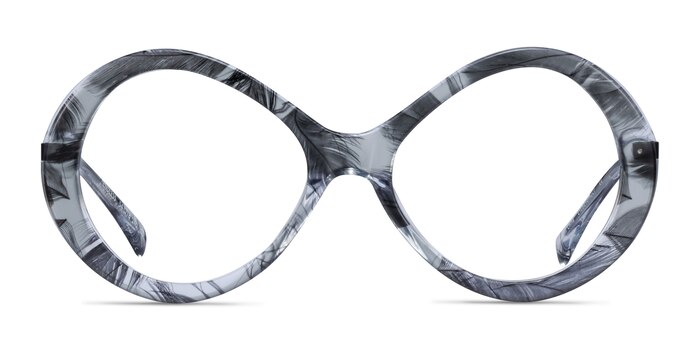 Endless Black Striped Acetate Eyeglass Frames from EyeBuyDirect
