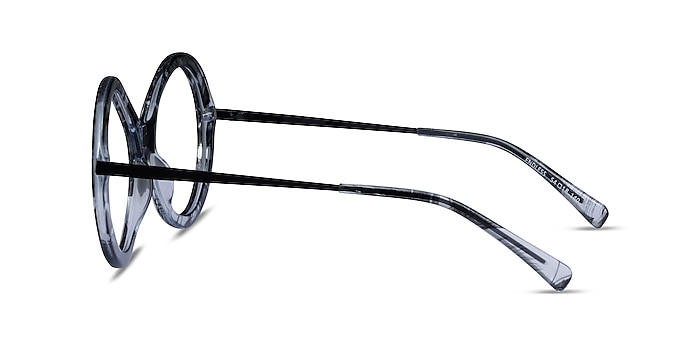 Endless Black Striped Acetate Eyeglass Frames from EyeBuyDirect