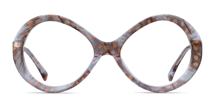Endless Orange Striped Acétate Montures de lunettes de vue d'EyeBuyDirect