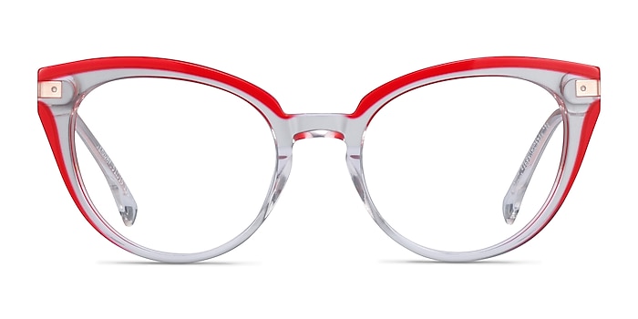 Friday Clear Red Acetate Eyeglass Frames from EyeBuyDirect