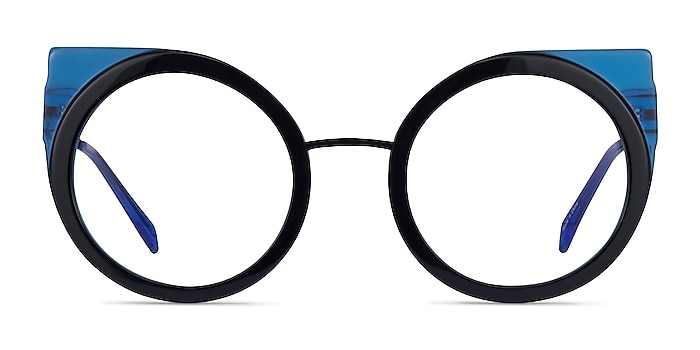 Khoa Blue Black Acetate Eyeglass Frames from EyeBuyDirect