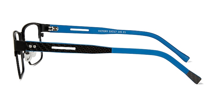 Victory Matte Black Blue Carbon-fiber Eyeglass Frames from EyeBuyDirect