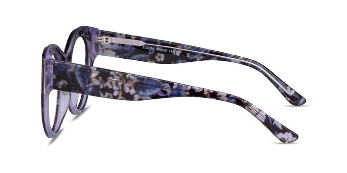 Lilium Purple Floral Gold Acétate Montures de lunettes de vue d'EyeBuyDirect