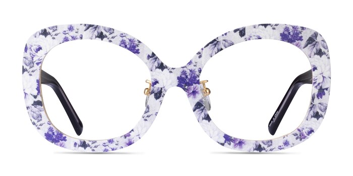 Paeonia Purple Floral Acetate Eyeglass Frames from EyeBuyDirect