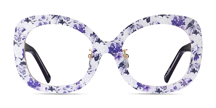 Paeonia Purple Floral Acetate Eyeglass Frames from EyeBuyDirect