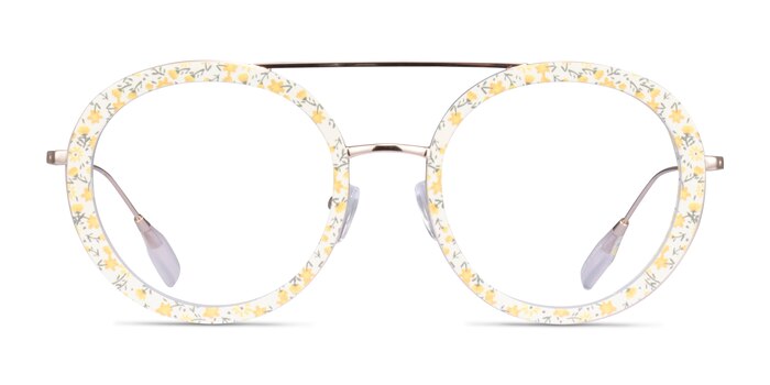 Plumeria Yellow Floral Acetate Eyeglass Frames from EyeBuyDirect