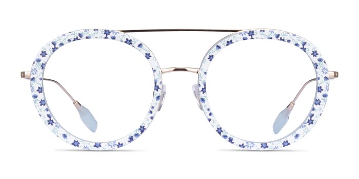 Plumeria Blue Floral Acétate Montures de lunettes de vue d'EyeBuyDirect