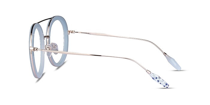 Plumeria Blue Floral Acetate Eyeglass Frames from EyeBuyDirect