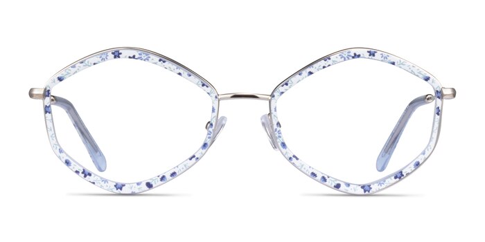 Folium Blue Floral Acétate Montures de lunettes de vue d'EyeBuyDirect