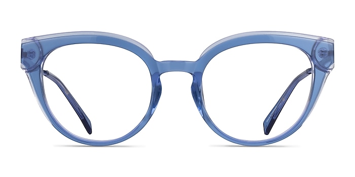 Swerve Clear Blue Acetate Eyeglass Frames from EyeBuyDirect