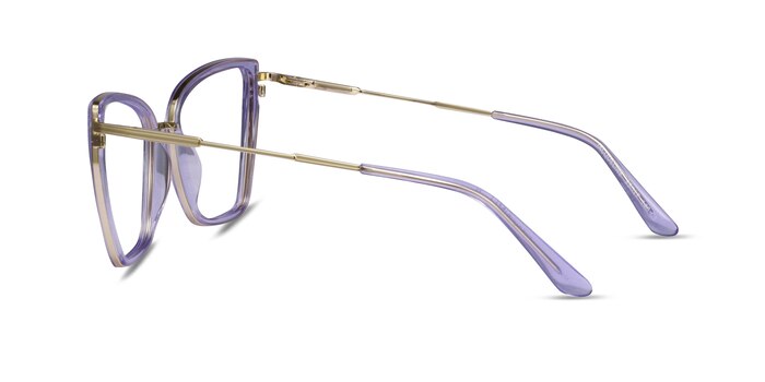 Jacqueline Clear Blue Purple Acétate Montures de lunettes de vue d'EyeBuyDirect
