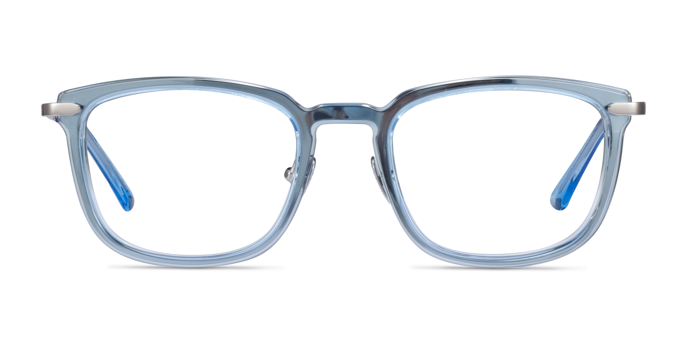 Clayton Rectangle Clear Blue Full Rim Eyeglasses | Eyebuydirect