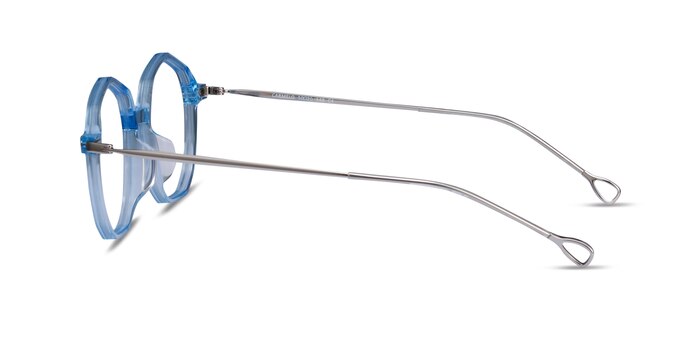 Carmelo Clear Blue Acétate Montures de lunettes de vue d'EyeBuyDirect