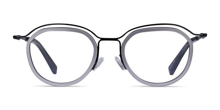 Facet Gray Black Acétate Montures de lunettes de vue d'EyeBuyDirect