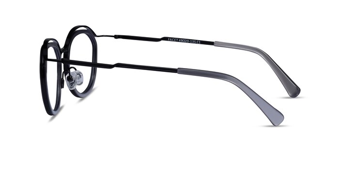 Facet Gray Black Acétate Montures de lunettes de vue d'EyeBuyDirect
