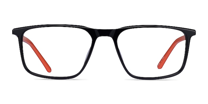 Trade Black Gunmetal Orange Acetate Eyeglass Frames from EyeBuyDirect