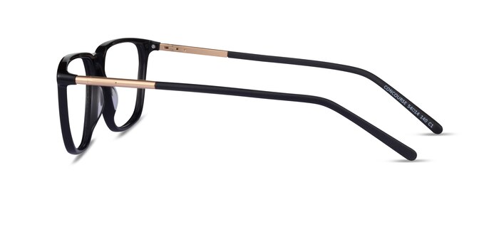 Concourse Black Gold Acetate Eyeglass Frames from EyeBuyDirect