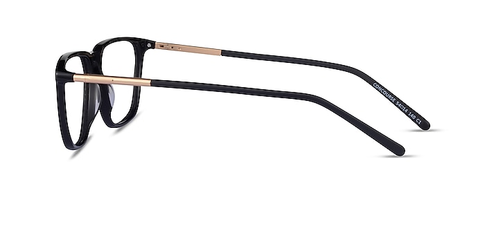 Concourse Black Gold Acetate Eyeglass Frames from EyeBuyDirect