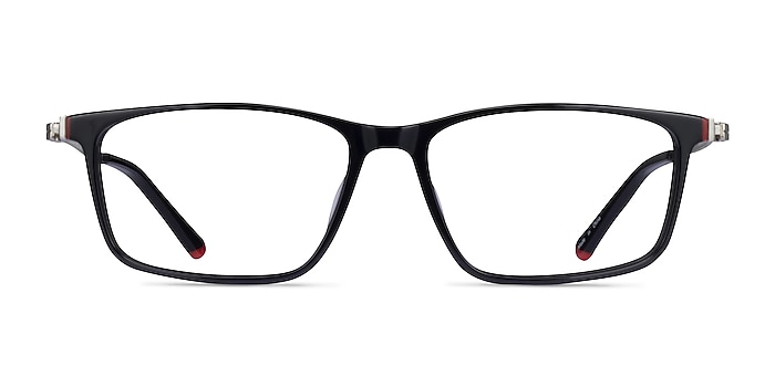 Commuter Black Red Gold Acetate Eyeglass Frames from EyeBuyDirect
