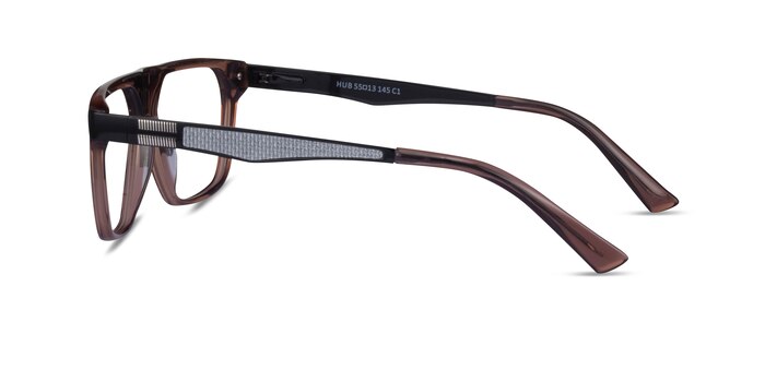Hub Brown Black Acétate Montures de lunettes de vue d'EyeBuyDirect