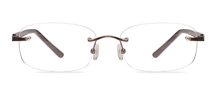 Vernon XXL Brown Metal Eyeglass Frames from EyeBuyDirect