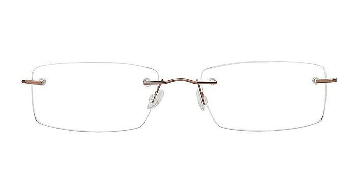 Polessk Brown Metal Eyeglass Frames from EyeBuyDirect